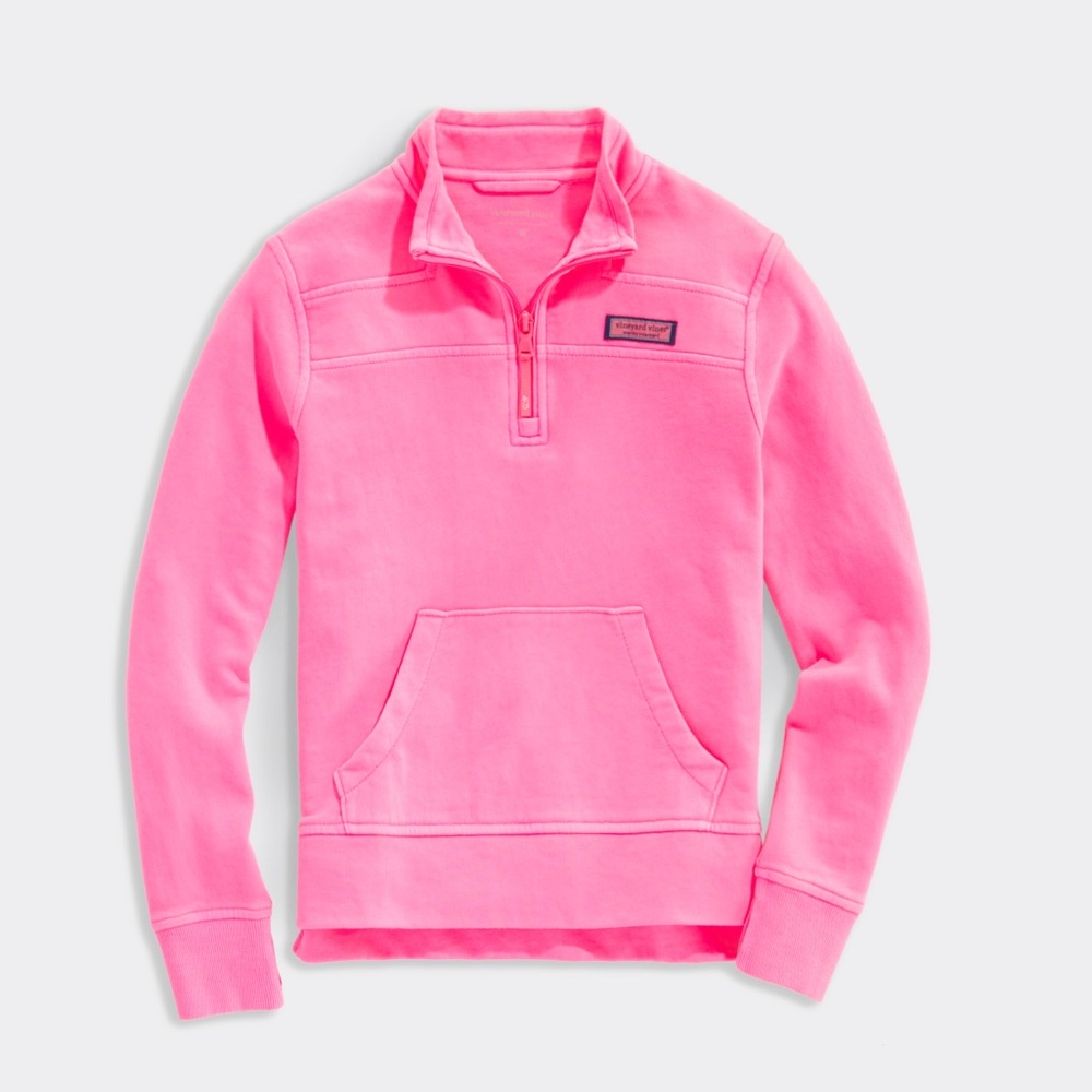 NEW! Vineyard Vines Garment-Dyed 1/4 Zip Shep Shirt - Hot Pink